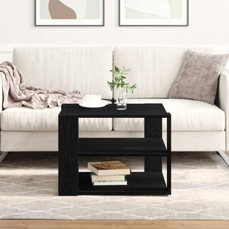 Coffee Table Black oak 59.5 x 59.5 x 40 cm Engineered wood vidaXL