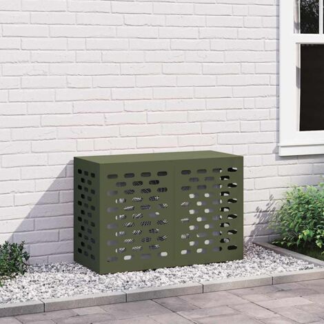 Air Conditioner Cover Olive green 90 x 40 x 60 cm Steel vidaXL
