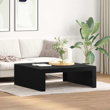 Coffee Table Black oak 100 x 100 x 35 cm Engineered wood vidaXL