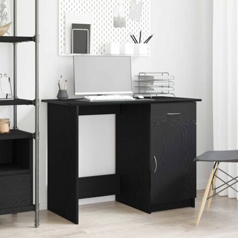 Desk Black oak 100 x 50 x 76 cm Engineered wood vidaXL (1/5)