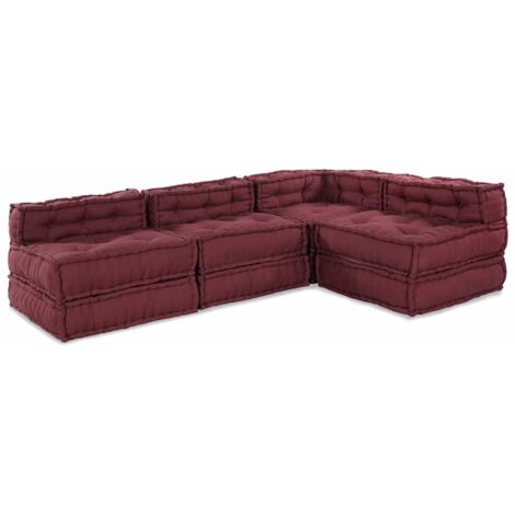 Modular Sofa 4 pcs Maroon 70 x 70 x 56 cm Fabric vidaXL