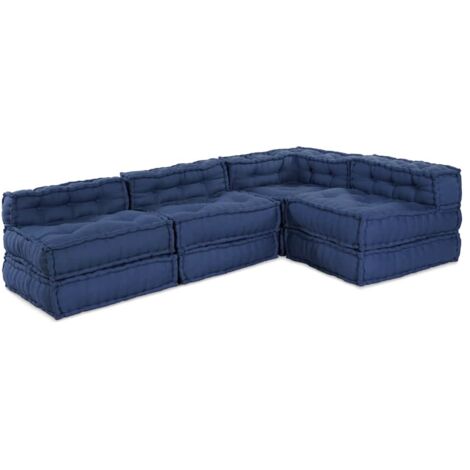 Modular Sofa 4 pcs Indigo 70 x 70 x 56 cm Fabric vidaXL