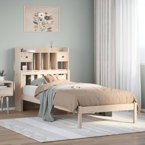 Bookcase Bed without Mattress 90x190 cm Single Solid Wood Pine vidaXL (1/5)