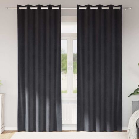 Curtains with Curtains 2 pcs Dark grey 140 x 225 cm Velvet vidaXL