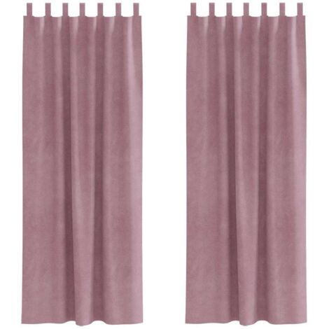 Curtains 2 pcs Dark Pink 140 x 245 cm Velvet vidaXL