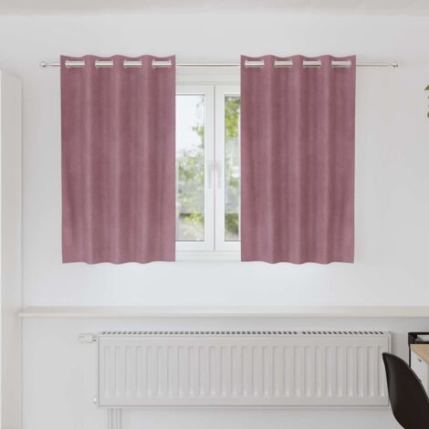 vidaXL Curtains with Curtains 2 pcs Dark pink 140 x 140 cm Velvet