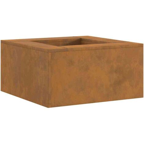 Fire Pit Square 60x60x30 cm Weathering Steel vidaXL