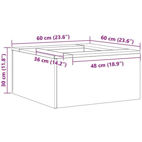Fire Pit Square 60x60x30 cm Weathering Steel vidaXL