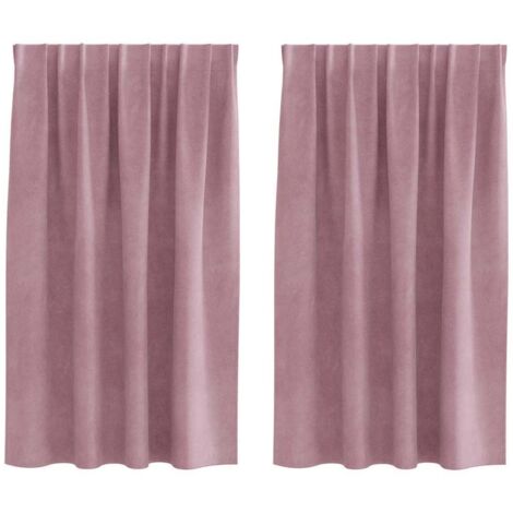 Curtains with Curtains 2 pcs Dark pink 140 x 140 cm Velvet vidaXL