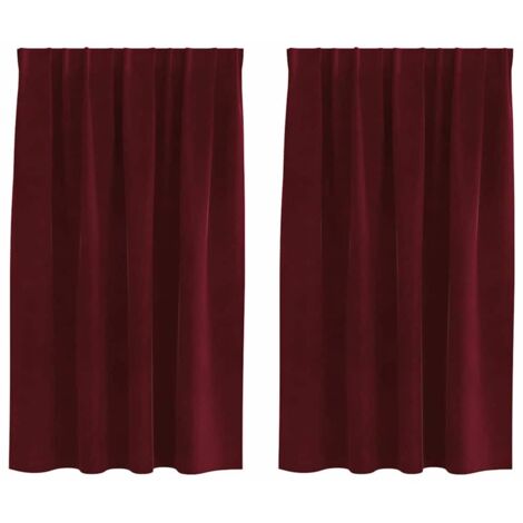 vidaXL Curtains with Curtains 2 pcs Wine red 140 x 140 cm Velvet