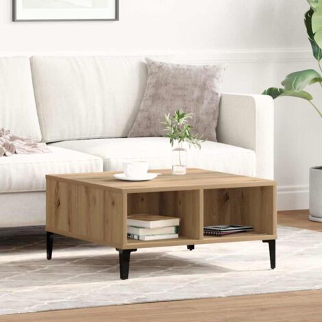 Coffee Table Artisan oak 60 x 60 x 30 cm Engineered wood vidaXL