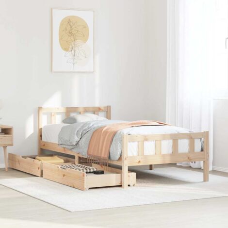 Bed Frame without Mattress 90x190 cm Single Solid Wood Pine vidaXL