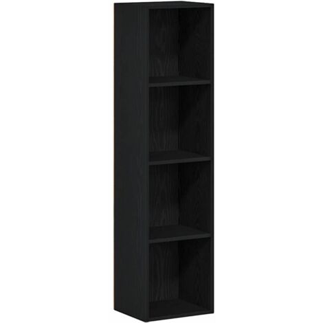 Book Cabinet Black Oak 36 x 30 x 143 cm Engineered Wood vidaXL