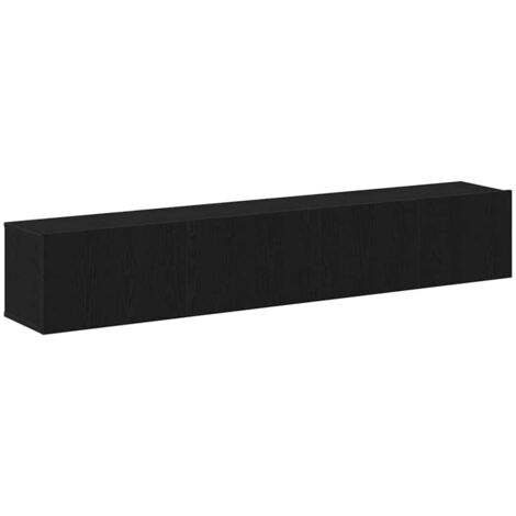 TV Cabinet Set Wall-mounted 2 pcs Black Oak Engineered Wood vidaXL (1/5)