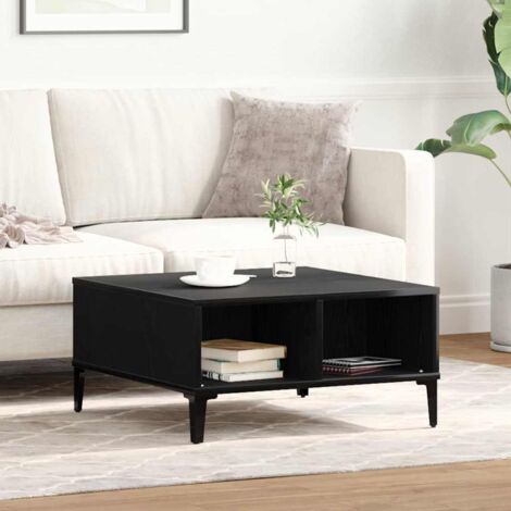 Coffee Table Black oak 60 x 60 x 30 cm Engineered wood vidaXL