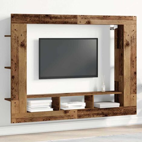 TV Cabinet Wall-Mounted Old Wood 152x22x113 cm vidaXL