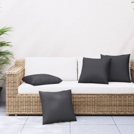 Sofa Cushions 4 pcs Black 60x60 cm Fabric vidaXL