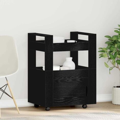 Kitchen Trolley Black oak 60 x 45 x 80 cm Engineered wood vidaXL