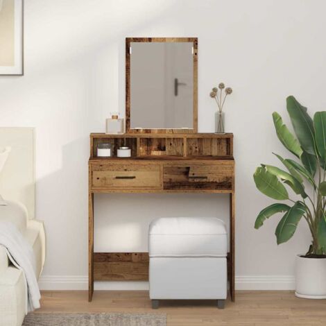 Dressing Table Old wood 79 x 41 x 140 cm Engineered wood vidaXL