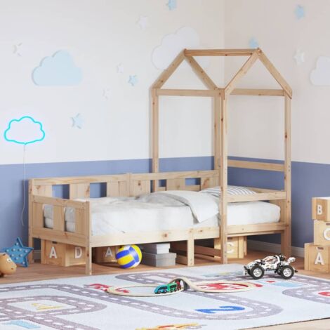 Day Bed with Roof without Mattress 80x200 cm Solid Wood vidaXL (1/5)