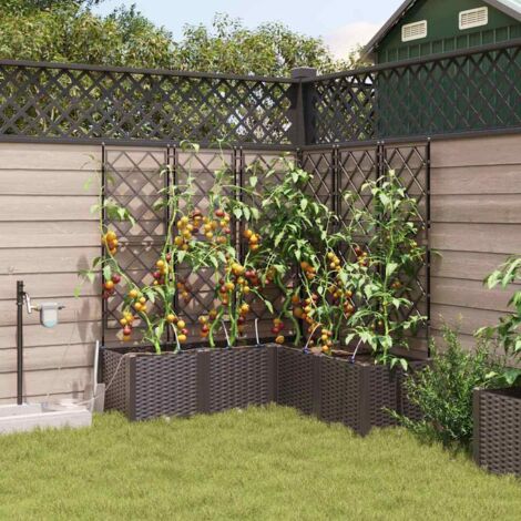 Garden Planter 5 pcs Brown 120 x 120 x 142 cm PP vidaXL (1/5)