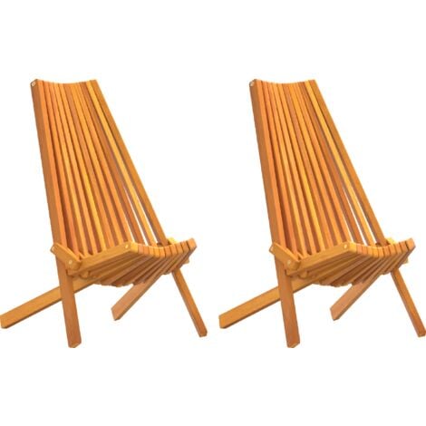 Folding Garden Chairs 2 pcs Solid Wood Acacia vidaXL