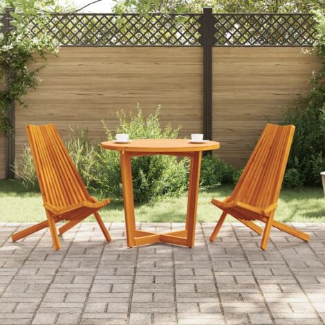 Folding Garden Chairs 2 pcs Solid Wood Acacia vidaXL