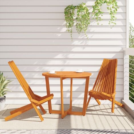 Folding Garden Chairs 2 pcs Solid Wood Acacia vidaXL
