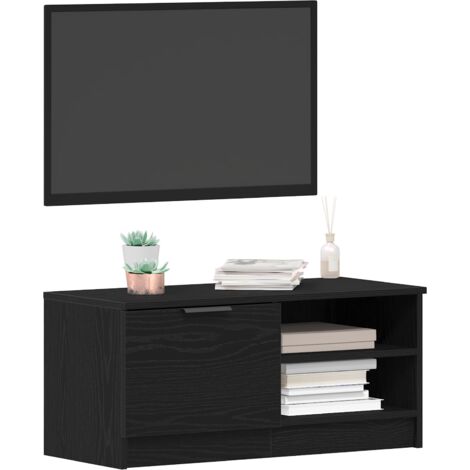 TV Cabinet Black Oak 80x35x36,5 cm Engineered Wood vidaXL