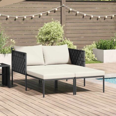 Sunbed with Cushion Anthracite 115 x 153 x 69.5cm Steel vidaXL (1/5)