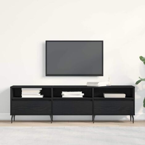 TV Cabinet Black Oak 150x30x44,5 cm Engineered Wood vidaXL (1/5)