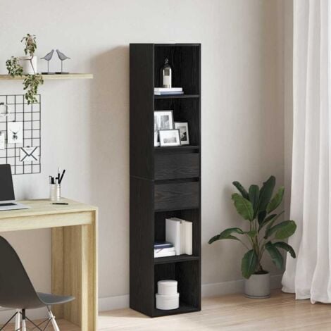 Book Cabinet Modular Black Oak 36x30x171 cm Engineered wood vidaXL