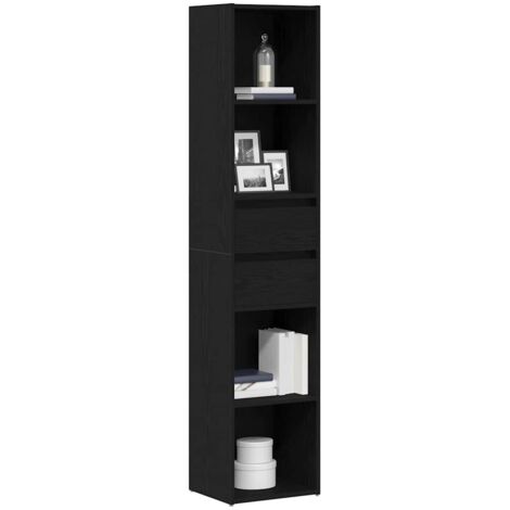 Book Cabinet Modular Black Oak 36x30x171 cm Engineered wood vidaXL