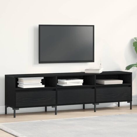 TV Cabinet Black Oak 150x30x44,5 cm Engineered Wood vidaXL (1/5)