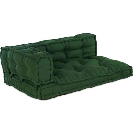 vidaXL Pallet Sofa Cushion 3 pcs Green Fabric