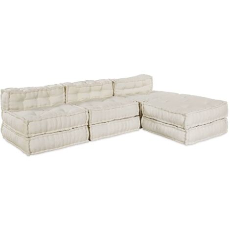 Modular Sofa 4 pcs Cream 70 x 70 x 56 cm Fabric vidaXL