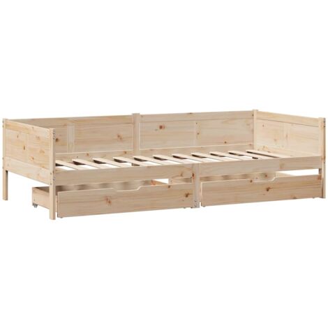 Daybed with Drawers without Mattress 80x200 cm Solid Wood vidaXL