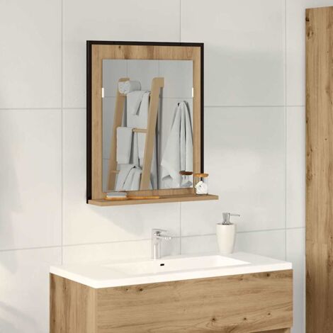 Mirror Artisan oak 50 x 12 x 60 cm Glass and Engineered Wood vidaXL