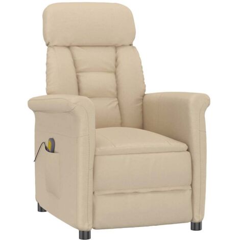 Massage Chair Cream 70.5 x 96.5 x 95 cm Fabric and metal vidaXL