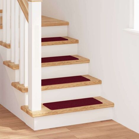 Anti-slip Stair Mats 15 pcs Bordeaux 60 x 25 cm PP vidaXL