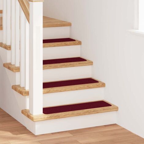 Anti-slip Stair Mats 15 pcs Bordeaux 75 x 20 cm PP vidaXL