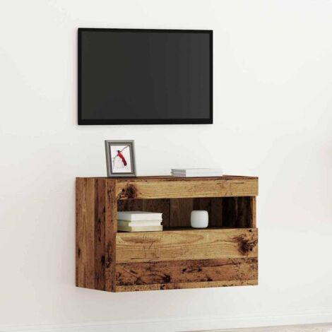 TV Wall Cabinet with LED Lights Old Wood 60x30x40 cm vidaXL (1/5)