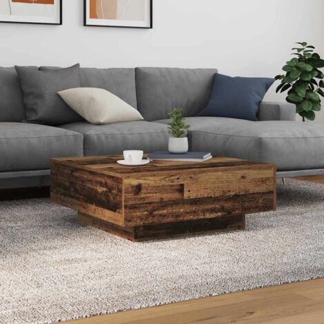 Coffee Table Old Wood and Blue 80 x 80 x 31 cm Engineered Wood vidaXL