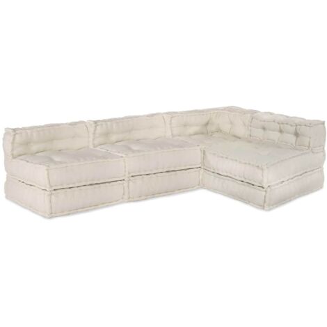 Modular Sofa 4 pcs Cream Fabric vidaXL