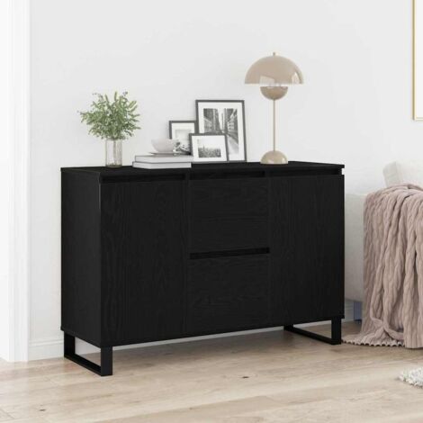 Sideboard Black oak 101.5 x 35 x 70 cm Engineered wood vidaXL (1/5)