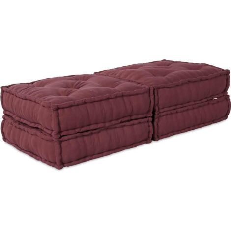 Modular Sofa 2 pcs Maroon 70 x 70 x 36 cm Fabric vidaXL