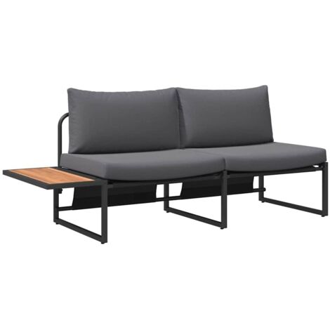 Garden Sofa with Cushion Brown 200.5 x 70 x 85.5cm Metal vidaXL (1/5)