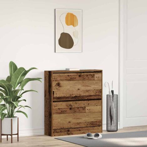 Shoe Cabinet Old wood 80 x 21 x 87.5 cm Engineered wood vidaXL
