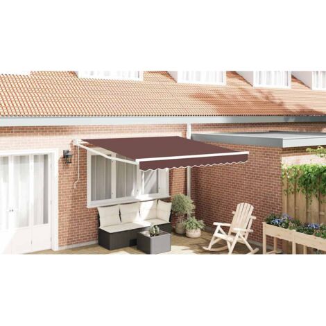 Automatic Retractable Awning Brown 300x250 cm vidaXL