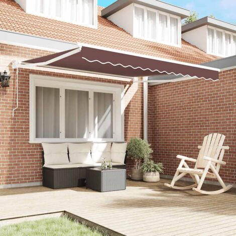Automatic Retractable Awning Brown 300x250 cm vidaXL